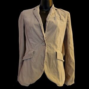 ZARA BASIC XS Beige/Tan Button Up Corduroy Blazer